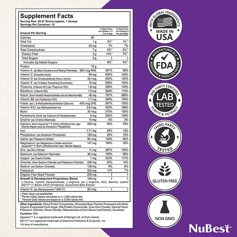 NuBest Tall Protein for Growth and Development, Kids and Teens 3+,