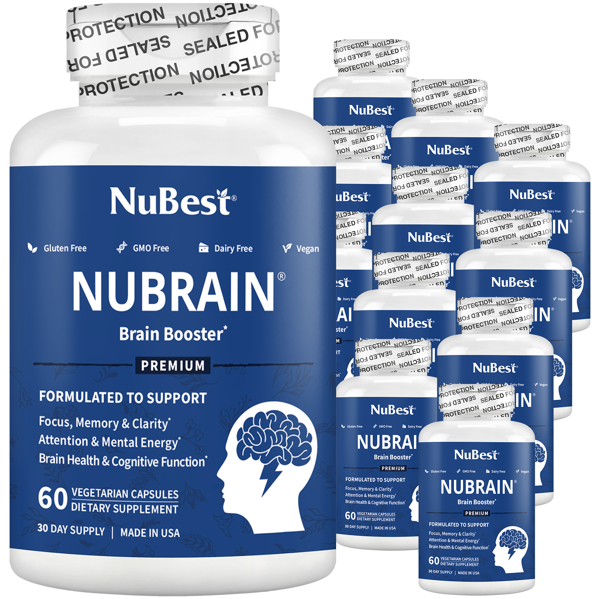NuBrain – Advanced Brain Support for Focus & Clarity, 60 Vegan