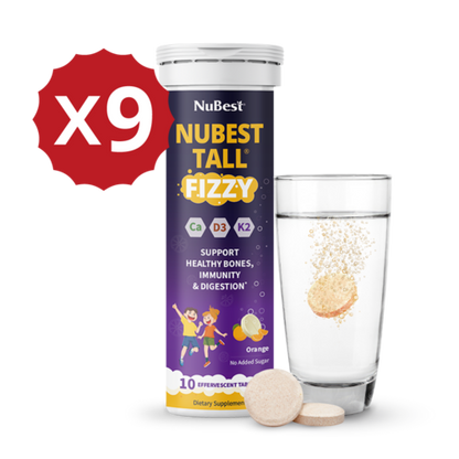 NuBest Tall Fizzy – Height Growth &amp; Bone Strength, Orange Flavor, 10