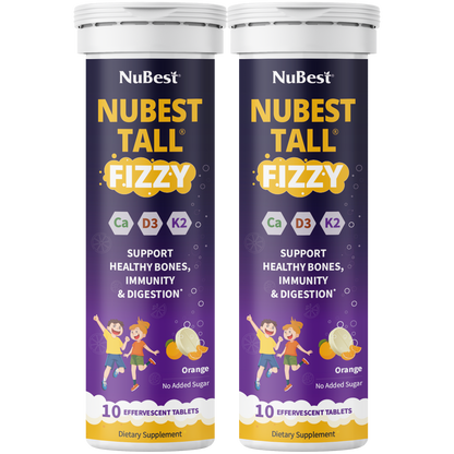 NuBest Tall Fizzy – Height Growth &amp; Bone Strength, Orange Flavor, 10