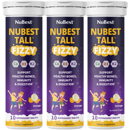 NuBest Tall Fizzy – Height Growth &amp; Bone Strength, Orange Flavor, 10