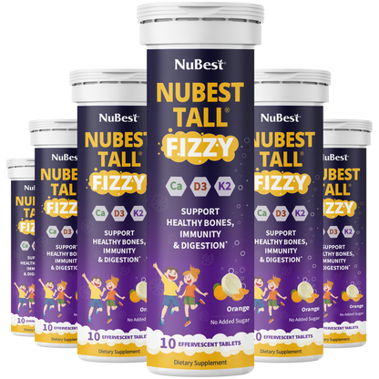 NuBest Tall Fizzy – Height Growth &amp; Bone Strength, Orange Flavor, 10