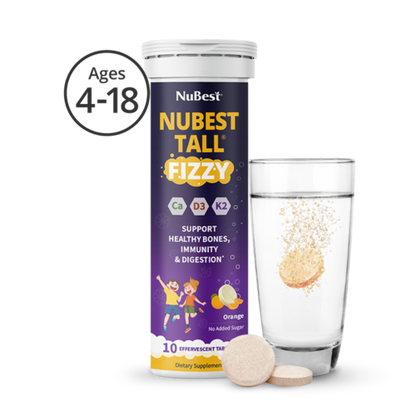 NuBest Tall Fizzy – Height Growth &amp; Bone Strength, Orange Flavor, 10