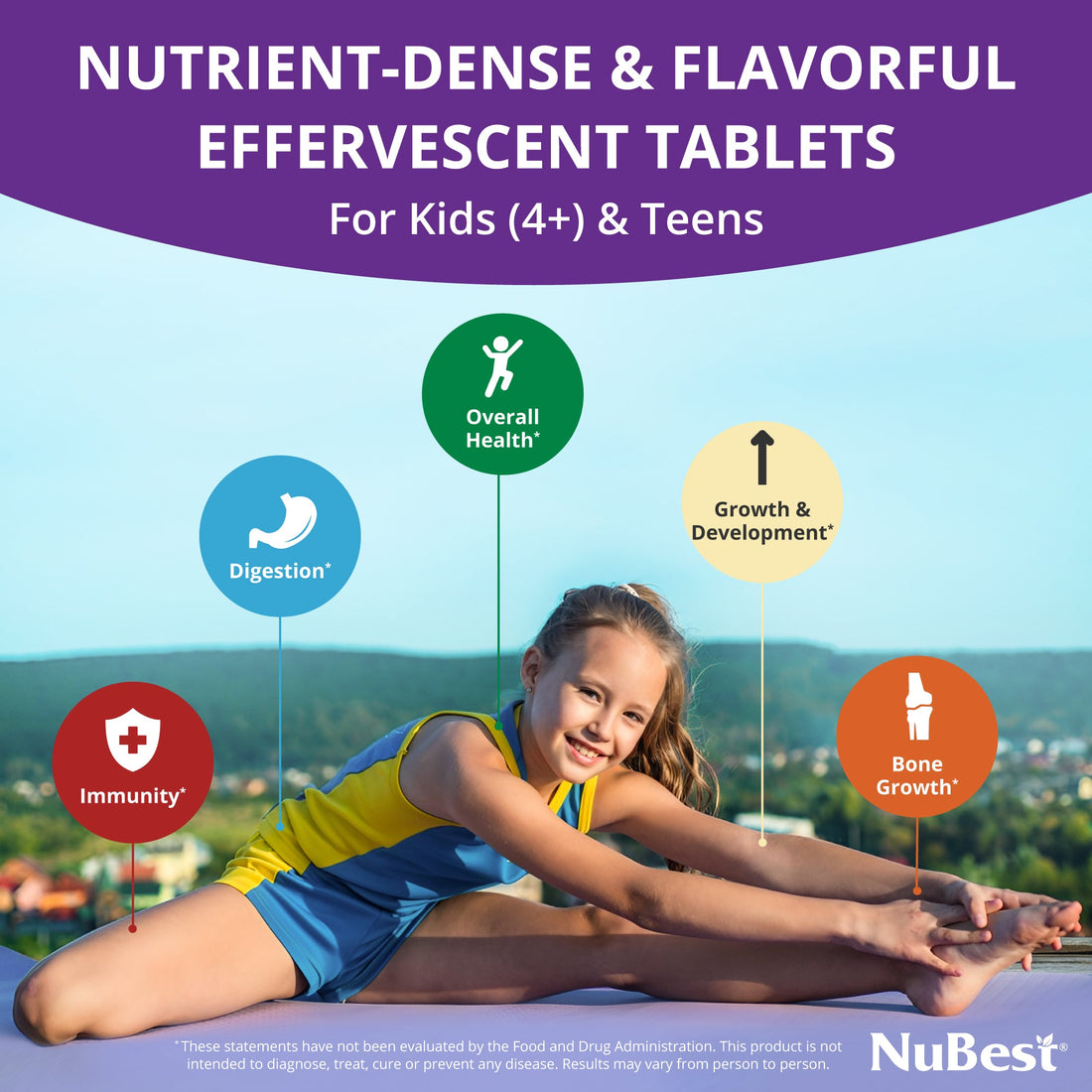 NuBest Tall Fizzy – Height Growth &amp; Bone Strength, Orange Flavor, 10
