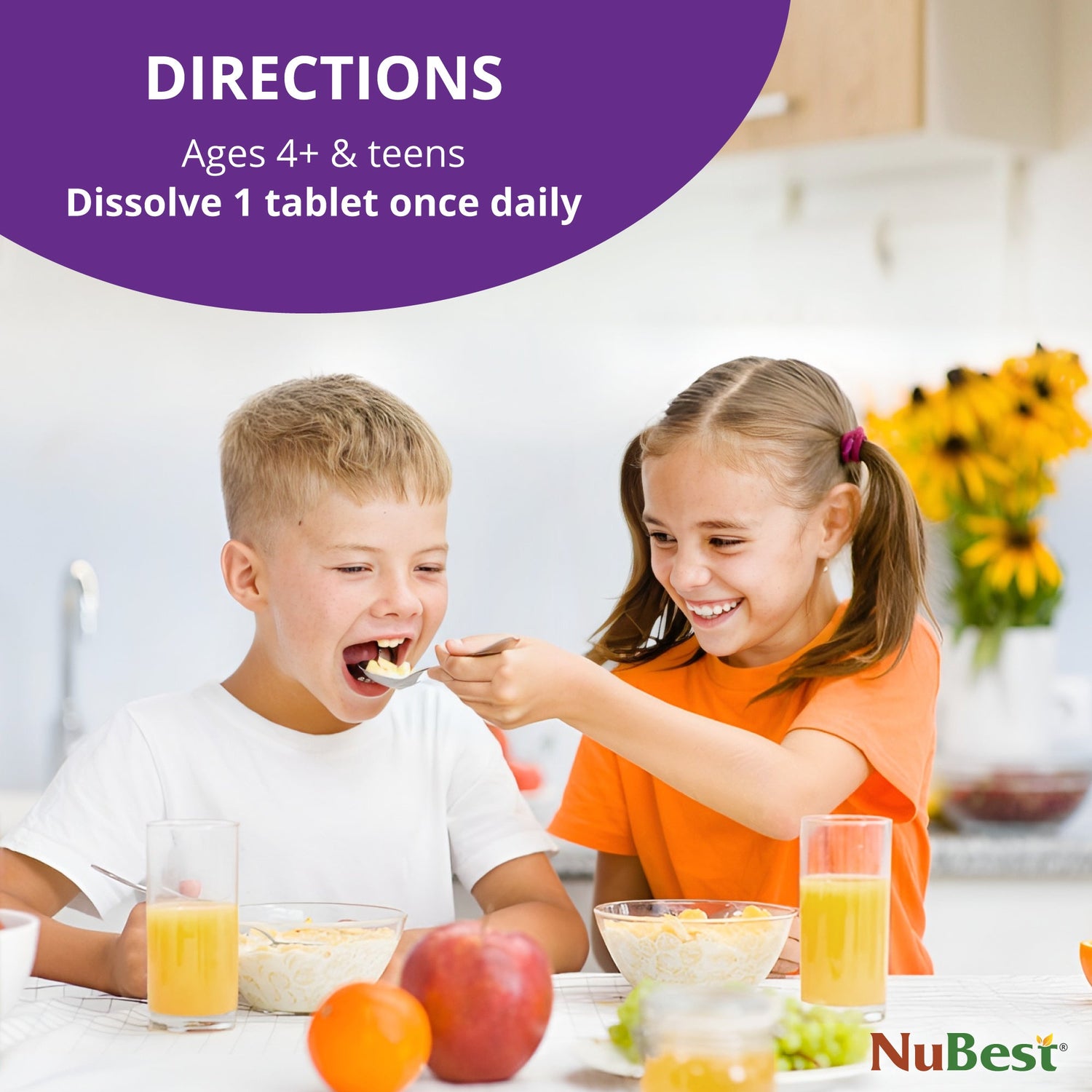 NuBest Tall Fizzy – Height Growth &amp; Bone Strength, Orange Flavor, 10