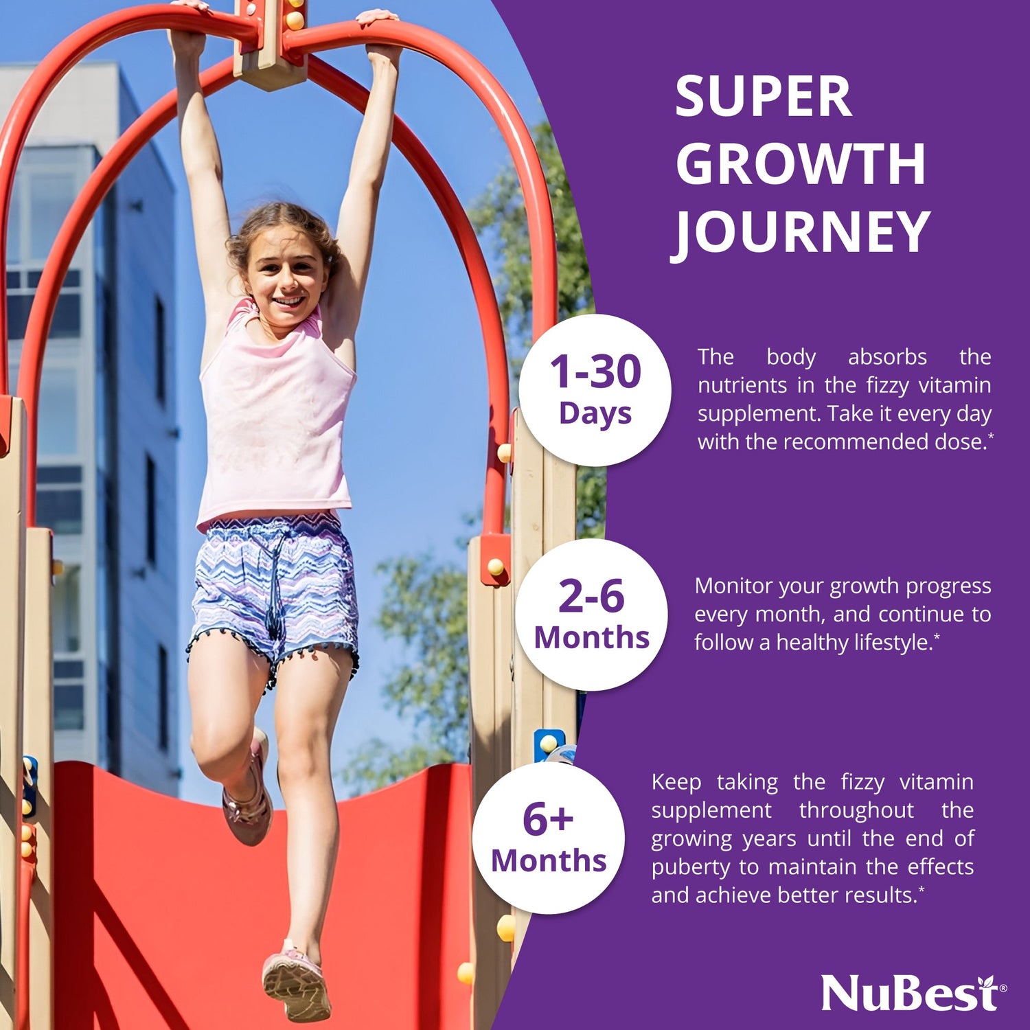 NuBest Tall Fizzy – Height Growth &amp; Bone Strength, Orange Flavor, 10