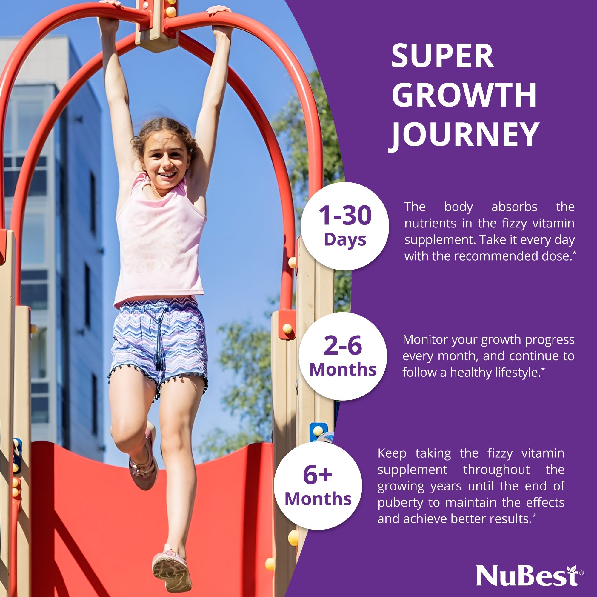 NuBest Tall Fizzy – Height Growth &amp; Bone Strength, Orange Flavor, 10