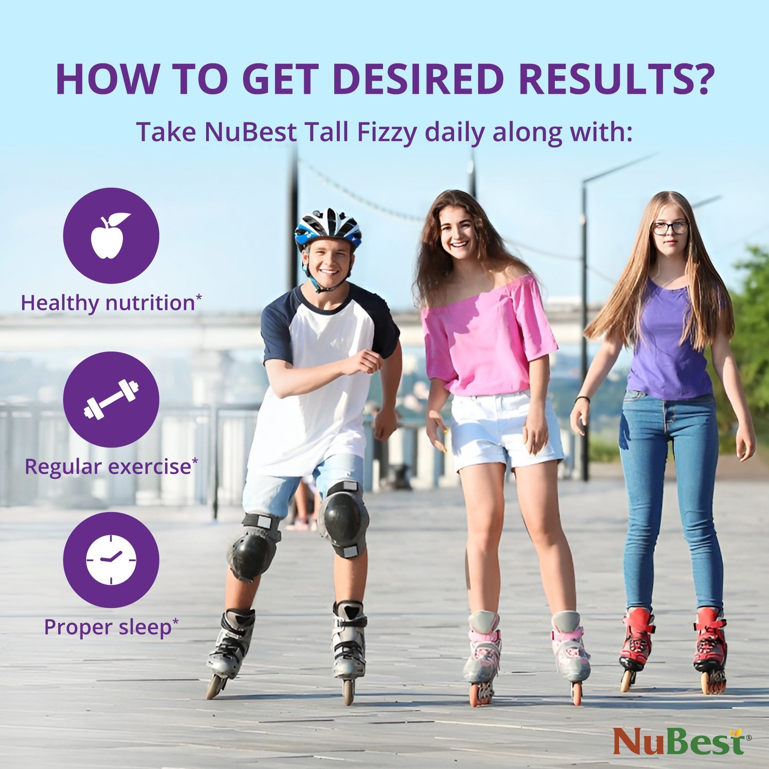NuBest Tall Fizzy – Height Growth &amp; Bone Strength, Orange Flavor, 10