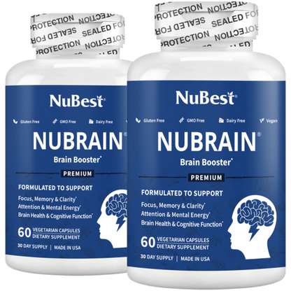 NuBrain – Advanced Brain Support for Focus &amp; Clarity, 60 Vegan