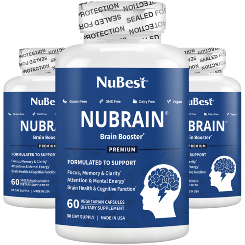 NuBrain – Advanced Brain Support for Focus &amp; Clarity, 60 Vegan