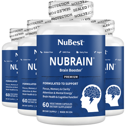 NuBrain – Advanced Brain Support for Focus &amp; Clarity, 60 Vegan