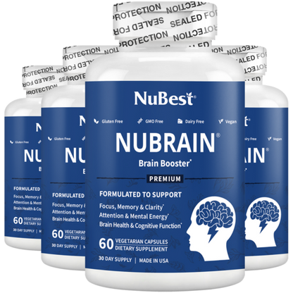 NuBrain – Advanced Brain Support for Focus &amp; Clarity, 60 Vegan