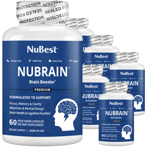 NuBrain – Advanced Brain Support for Focus &amp; Clarity, 60 Vegan