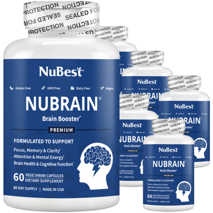 NuBrain – Advanced Brain Support for Focus &amp; Clarity, 60 Vegan