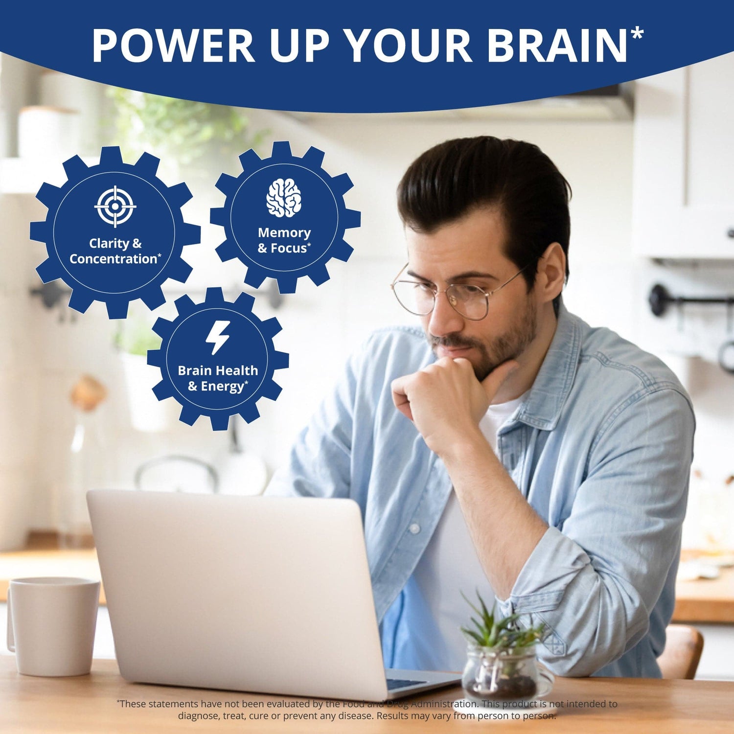 NuBrain – Advanced Brain Support for Focus &amp; Clarity, 60 Vegan